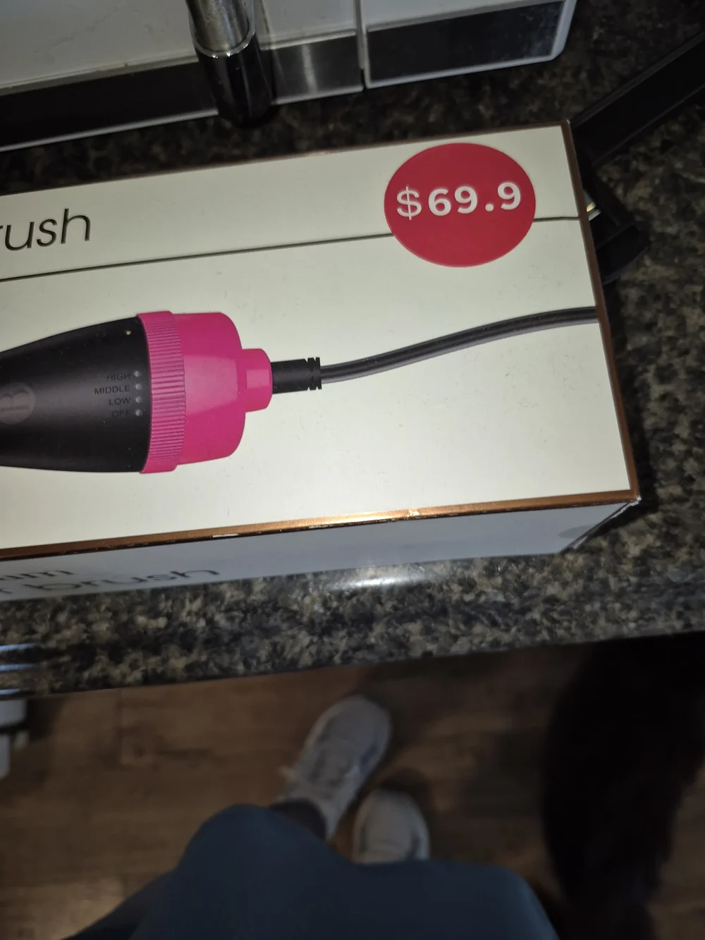 Bglam Black and Pink Dryer Brush Styler